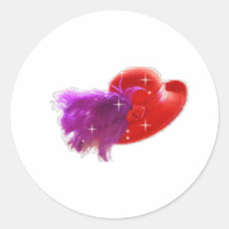 Adesivo Redondo chapéu vermelho