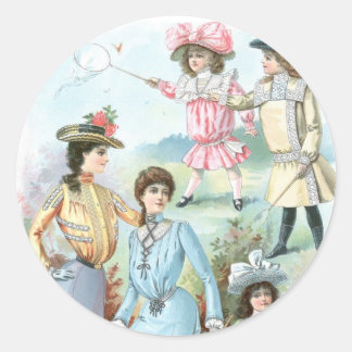 Adesivo Redondo Chapéus de Moda dos anos 1900