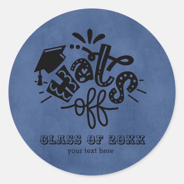 Adesivo Redondo Chapéus desligados - Azul (Frente)