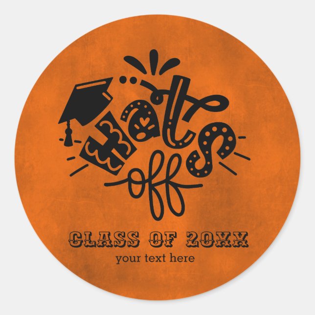 Adesivo Redondo Chapéus desligados - Laranja (Frente)