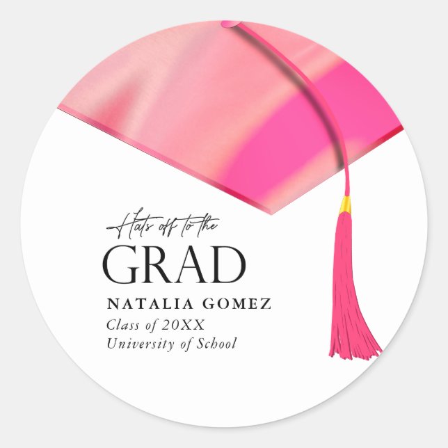 Adesivo Redondo Chapéus Para Formando Graduação Dourada Holográfic (Frente)