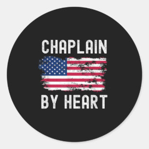 Adesivo Redondo Chaplain Usa Flag Profissão Retroativa