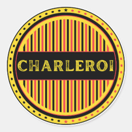 Adesivo Redondo Charleroi City Pride Emblem – Belgian Identity