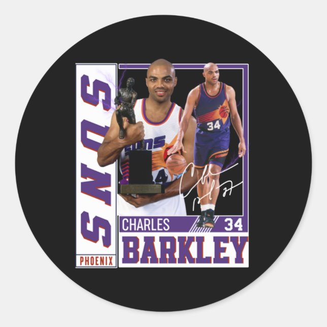 Adesivo Redondo Charles Barkley O Sinalizador Da Lenda Chuck Basbo (Frente)