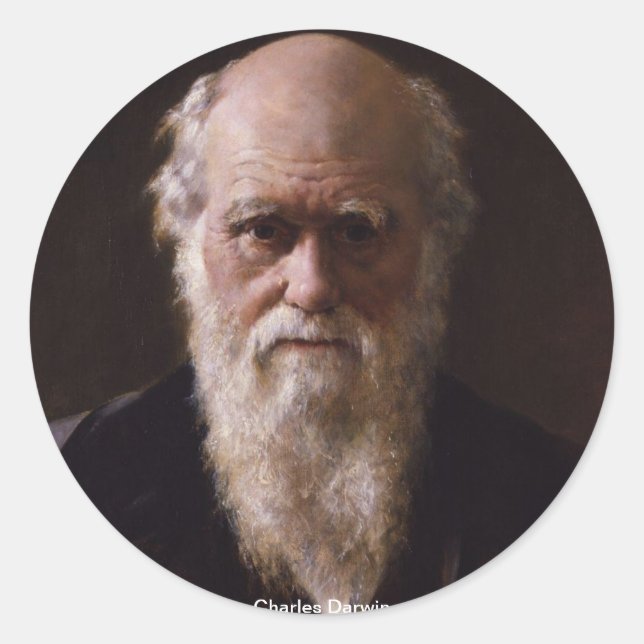 Adesivo Redondo Charles Darwin Sticker (Frente)