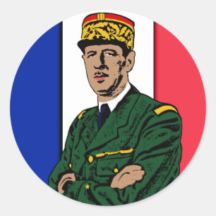 Adesivo Redondo Charles de Gaulle