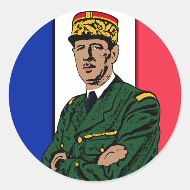 Adesivo Redondo Charles de Gaulle (Frente)