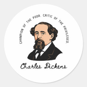 Adesivo Redondo Charles Dickens - Campeão dos Pobres