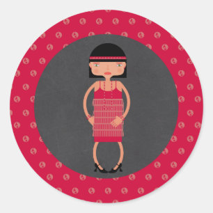 Adesivo Redondo Charleston Chic Festa de aniversário