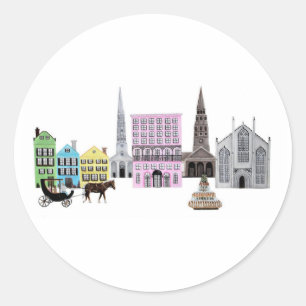 Adesivo Redondo Charleston City Sticker