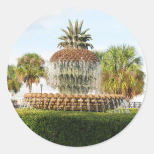 Adesivo Redondo Charleston SC Pineapple Fountain, Waterfront Park