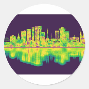 Adesivo Redondo Charleston South Carolina Skyline