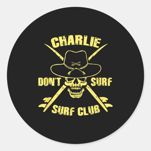 Adesivo Redondo Charlie Don't Surf  (Frente)