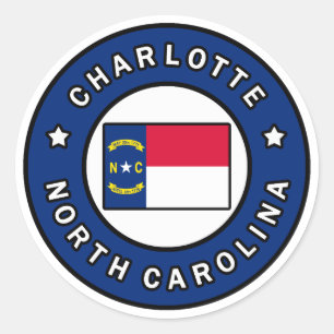 Adesivo Redondo Charlotte Carolina do Norte