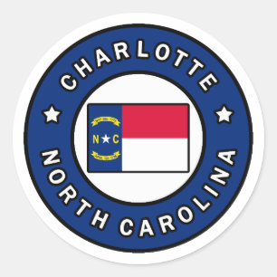Adesivo Redondo Charlotte North Carolina