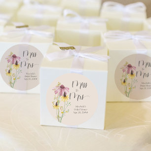 Adesivo Redondo Charme de Flor Silvestre de Solteira para Casada C