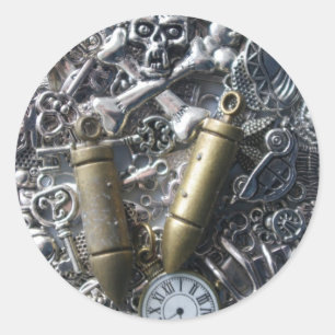 Adesivo Redondo Charms Steampunk