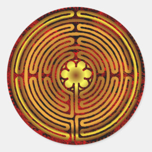 Adesivo Redondo Chartres Labyrinth Fire Sticker