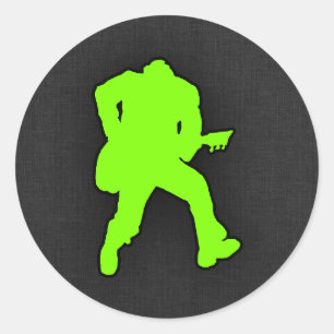 Adesivo Redondo Chartreuse, Neon Green Rocker