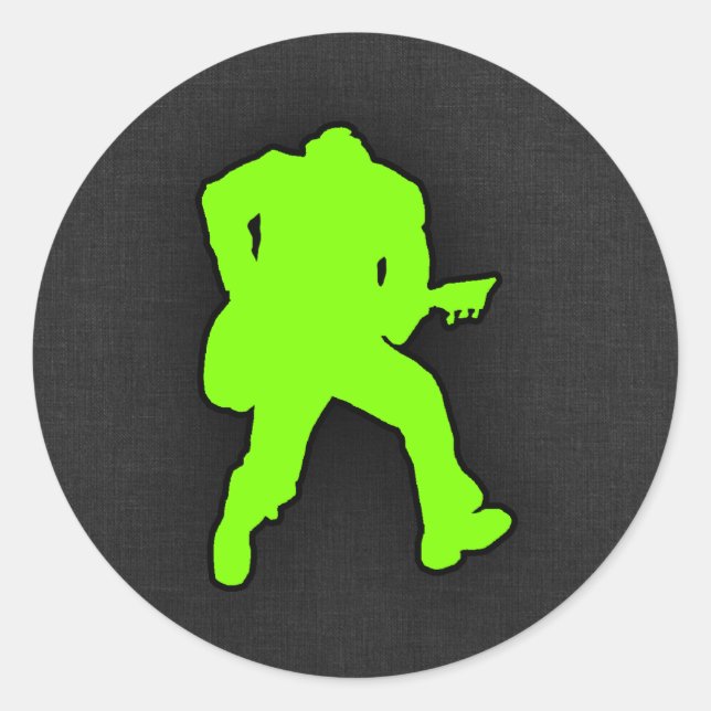Adesivo Redondo Chartreuse, Neon Green Rocker (Frente)