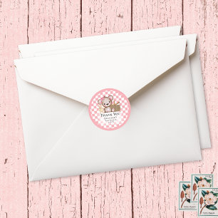 Adesivo Redondo Chás de fraldas De Piquenique De Urso De Teddy Ca