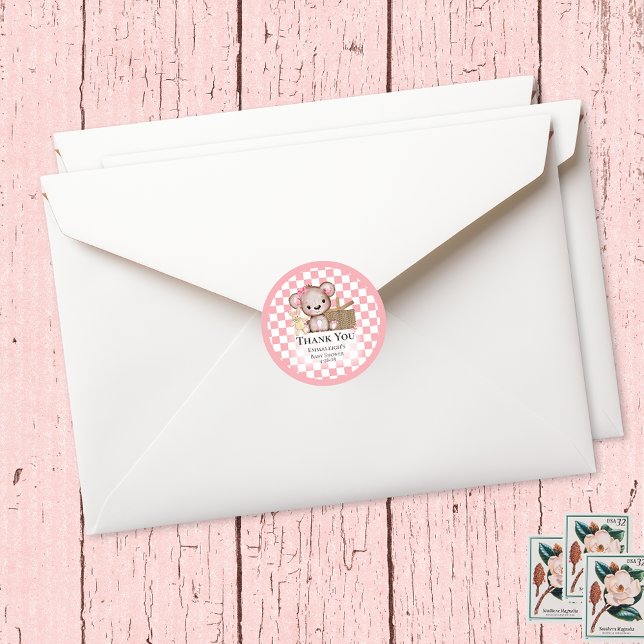 Adesivo Redondo Chás de fraldas De Piquenique De Urso De Teddy Cas (Criador carregado)