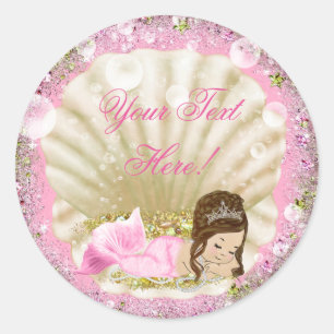 Adesivo Redondo Chás de fraldas de Sereia