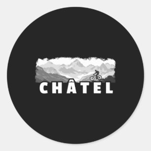 Adesivo Redondo Châtel França Ciclismo de Montanha Mtb 