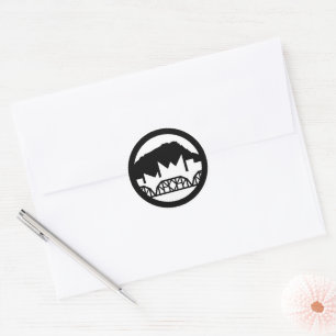 Adesivo Redondo Chattanooga - Foca de Envelope Preto e Branco