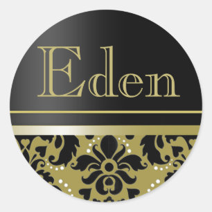 Adesivo Redondo Chaucer Sticker "Eden" (preto/ouro)