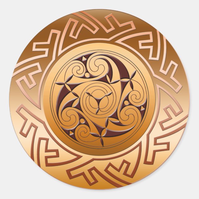 Adesivo Redondo Chave Celta e Espiral (Frente)