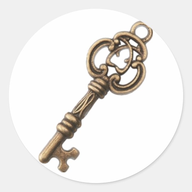 Adesivo Redondo Chave de Vintage Rústica Antica (Frente)