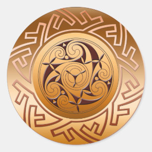 Adesivo Redondo Chave e espiral celtas
