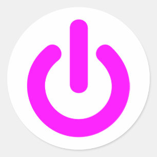 Adesivo Redondo Chave liga/desliga rosa