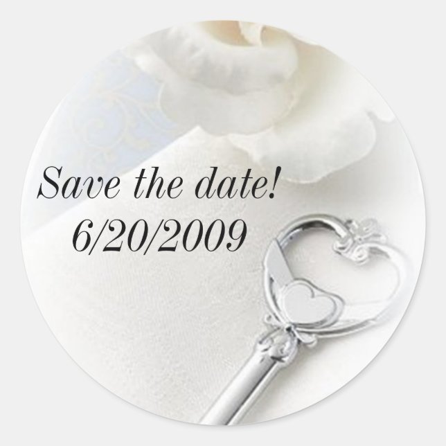 Adesivo Redondo chave para o meu coração (Frente)