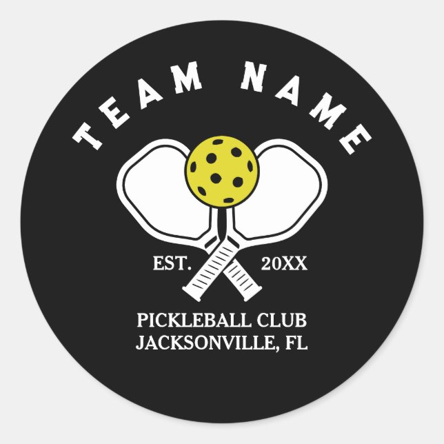 Adesivo Redondo Chaveiro da Equipe de Pickleball Personalizada - P (Frente)