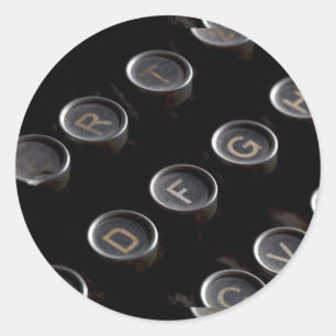 Adesivo Redondo Chaves antigas da máquina de escrever
