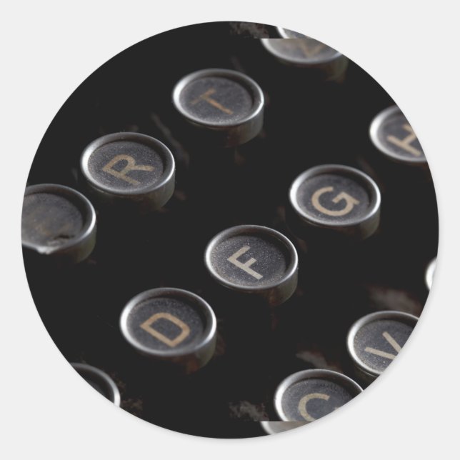 Adesivo Redondo Chaves de Máquina de Digitalização Antigas (Frente)