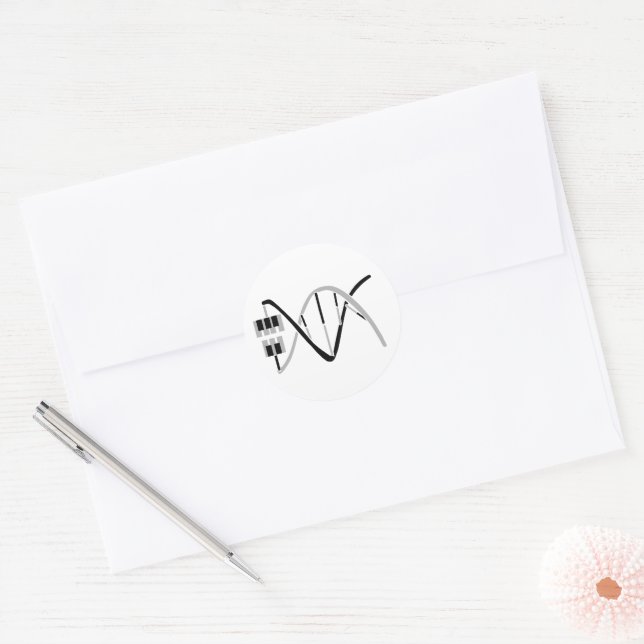 Adesivo Redondo Chaves para o DNA do Gene de Música (Envelope)