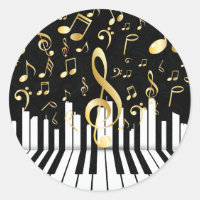 Chaves para piano de luxo com nota de música elega