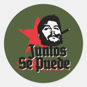 Adesivo Redondo Che Guevara Citação Revolucionária Juntos Se Puede