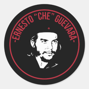 Adesivo Redondo Che Guevara Preto e Branco