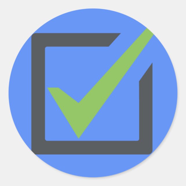 Adesivo Redondo Check Box Emoji (Frente)