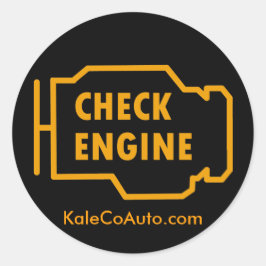 Adesivo Redondo Check Engine Sticker