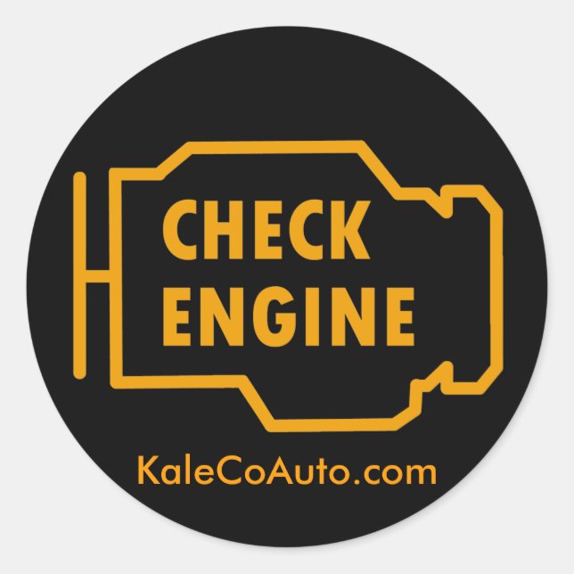 Adesivo Redondo Check Engine Sticker (Frente)