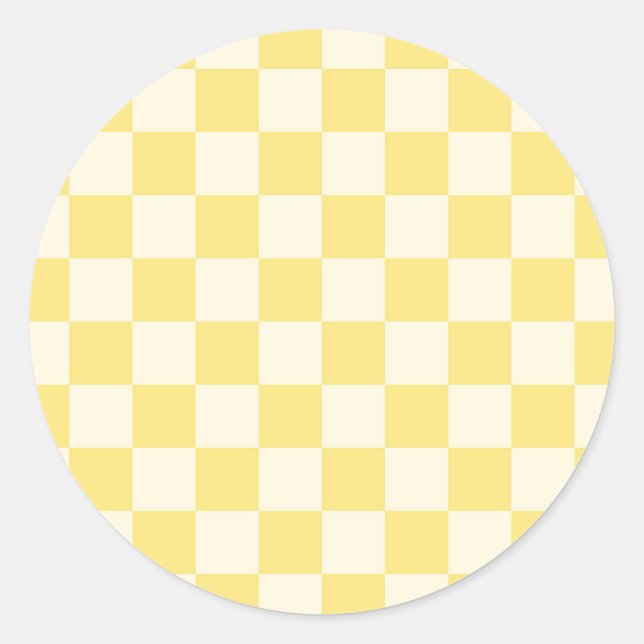 Adesivo Redondo Checkerboard amarelo (Frente)