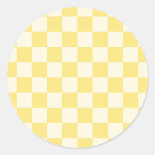 Adesivo Redondo Checkerboard amarelo