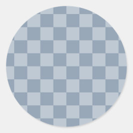Adesivo Redondo Checkerboard azul empoeirado