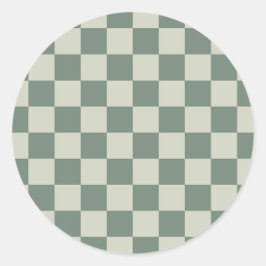 Adesivo Redondo Checkerboard verde
