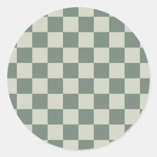 Adesivo Redondo Checkerboard verde